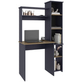 Valhalla Writing Desk, Modern Studio or Office Desk, Two Superior Shelves, And Five Side Open Shleves For Books Organization