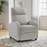 Hecuba Manual Push Back Reclining Chair with Light Gray Ribbed Corduroy