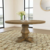 Record Rustic Honey Round Wood Dining Table