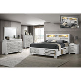 Hector Modern Style Queen 5PC Bedroom Set Made with wood in White