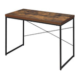 Pluto Oak and Black Writing Desk with Metal Sled Base