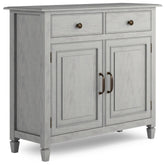Celestia Solid Wood Entryway Storage Cabinet in Fog Grey