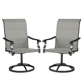 Patio Swivel Chairs Set of 2, High Back Patio Dining Chairs with All-Weather Mesh for Backyard, Lawn, Garden, Gray