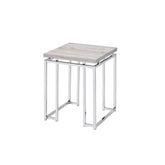 Symphony Natural Oak & Chrome Finish End Table