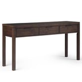 Tale Solid Wood Wide Console Table in Warm Walnut Brown