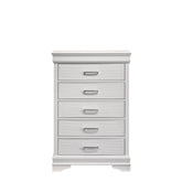 Modern 5 Drawers Chest made with Wood in White