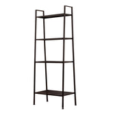 A black iron 4-tier bookshelf with sturdy frame and open shelves.