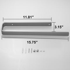 Gun grey space aluminum towel ring with dimensions 11.81 by 3.15 by 15.75 inches.