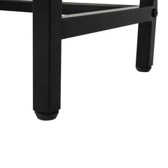 A tall gray MDF bathroom cabinet with a retro sliding door and black metal frame.