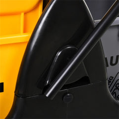 Yellow 55-quart dual mop bucket with black wringer and handle.