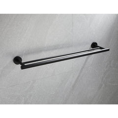 A 23.6-inch double towel bar in 304 stainless steel, wall-mounted on a tiled surface.