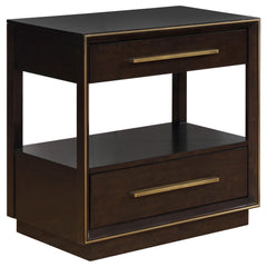 Saga Peppercorn 2-drawer Nightstand