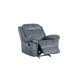 Haven Two Tone Gray Velvet Glider Recliner