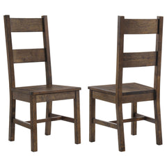 Rustic Golden Brown Ladder Back Dining Chairs (Set of 2)