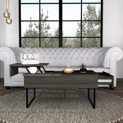 Hades Rectangle Lift Top Coffee Table Carbon Espresso and Onyx