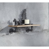 Agamemnon Oak & Sandy Black Finish Wall Rack