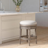 26"H Counter-Height Backless Swivel Bar Stool, Weathered Gray, 1PC