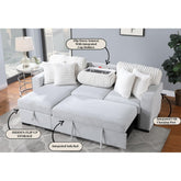 SONATA LIGHT GREY/WHITE REVERSIBLE PULL OUT SOFA BED