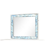 Aeneas Modern Style Mirror Made with Wood and Crystal Accents in White (INCLUDES MIRROR ONLY)