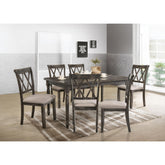 Hades II Weathered Gray Finish 7 PCs Dining Room Set