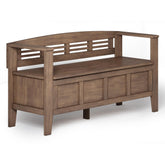 Showcase 48 inch Wide Solid Wood Entryway Storage Bench in Rustic Natural Aged Brown