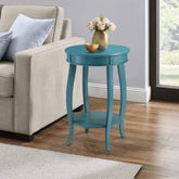 Agamemnon Round Side Table with Bottom Shelf