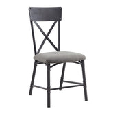 Diary Gray Fabric, Oak & Sandy Black Finish Side Chair (Set of 2)