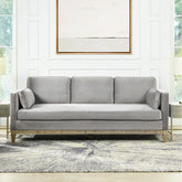 Revelation 84" Modern Farmhouse Sofa, Opal Grey Velvet