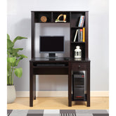 Avalon desk with hutch home office desk 39"W Compact desk Writing Desk Laptop Desk Red Cocoa Espresso One drawer Keyboard Drawer Wooden Knob