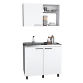Saturn 2 Piece Kitchen Set, Wall Cabinet + Utility Sink, White