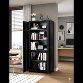 Apocalypse Furniture Direct Ironclad 71" Metal Storage Cabinet with Locking Doors and 4 Adjustable Shelves, Heavy-Duty Steel Cabinet for Garage, Laundry, Office, or Warehouse, Black
