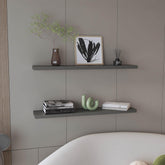 Hercules 47" Wide Floating Shelves Set of 2, Shelves for Wall Decor for Bedroom, Bathroom Storage Shelves, Book Shelves for Living Room Matt Gray