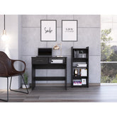 Archive Home Office Set, Single Drawer, Keyboard Tray,Bookcase -Black