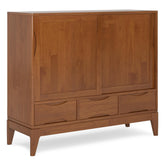 Hephaestus 48 inch Wide Solid Hardwood Mid-Century Modern Medium Storage Cabinet in Teak Brown