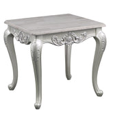 Olympus Traditional Style End Table Made with wood in Silver Finish