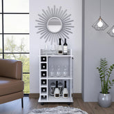 Shangri-La 6-Bottle 3-Shelf Bar Cart White