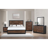 Neptune Traditional Style Queen 5 Piece Bedroom Set in Walnut