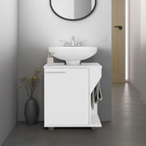 Oasis Under Sink Cabinet, Double Door Storage with Open Back for Pipes, Wide Unit, Freestanding Cabinet, White