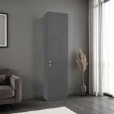 Home Tall Freestanding Bookcase with Double Doors and 5 Interior Storage Shelves, Vertical Storage Cabinet
