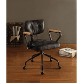 Hades Vintage Black Top Grain Leather Office Chair