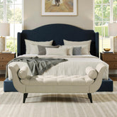 Melody Tufted Flared Arm Entryway Bench Taupe Polyester