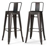 Armageddon - 30" Metal Bar Stool (Set of 2) - Gun Metal Grey
