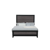 OLYMPUS GREY AND BLACK QUEEN BED