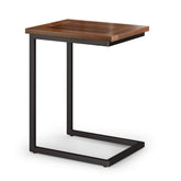 Orion - Wide C Side Table - Dark Cognac Brown