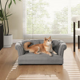 Apollo 36.5" Chesterfield Dog Sofa Bed, Medium, Uptown Gray Stain Resistant High Performance Polyester
