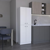 Archive Kitchen Pantry Storage Cabinet 71" Height, With 4 Doors, 5 Adjustable Shelves, Freestanding Cupboard for Dining Room Living Room, Laundry