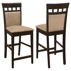 Quasar and Cappuccino Upholstered Counter Height Stools (Set of 2)