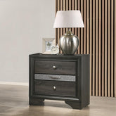 Contemporary Gray Finish Storage Drawers Nightstand Wooden Bedroom Furniture 1pc