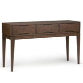 Hephaestus 54 inch Wide Solid Wood Console Sofa Table in Walnut Brown