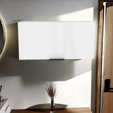 White 1-Shelf Pull-Up Wall Cabinet with Compact Design